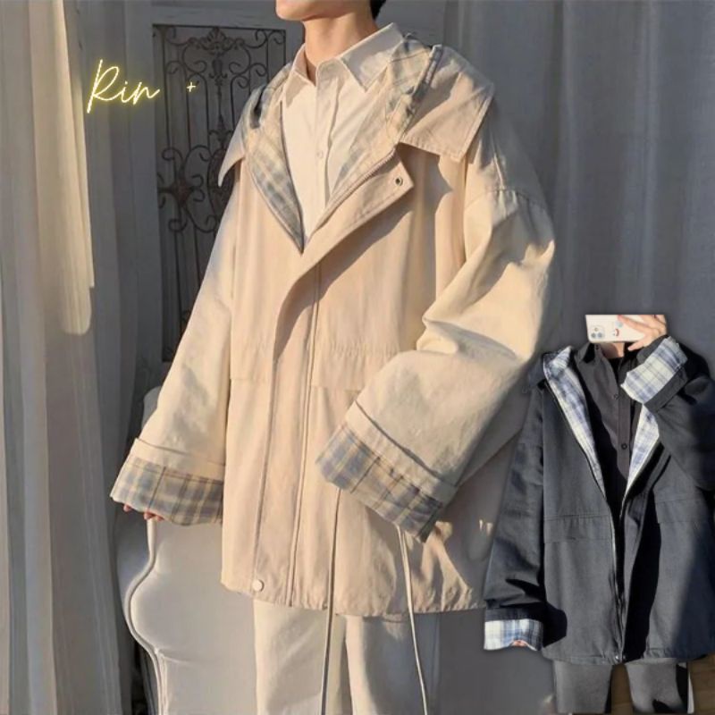 Áo khoác unisex Nam Nữ phong cách Harajuku Hồng Kông