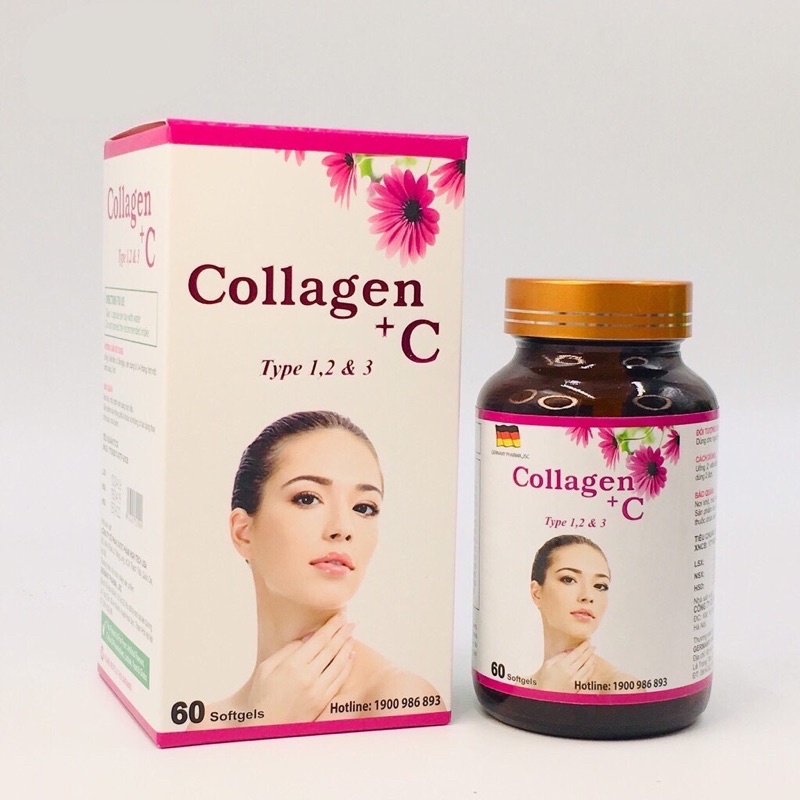 [ Mẫu mới ] Viên uống COLLAGEN +C tupe 1 2 &amp; 3 hỗ trợ làm đẹp da, sáng da, trắng sáng da - Hộp 60 viên