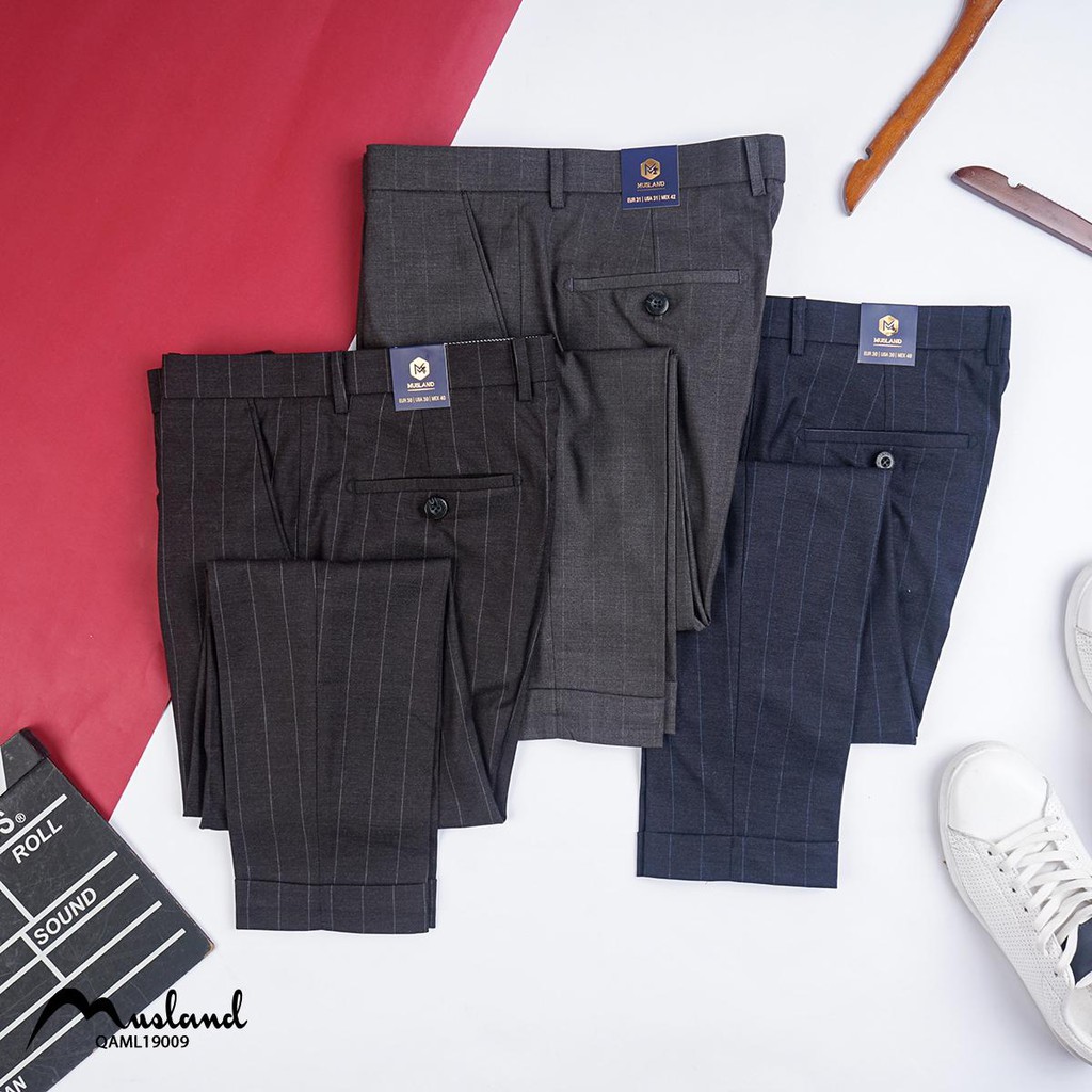 Quần tây lật gấu dáng slimfit co giãn nhẹ kiểu quần âu sọc dọc thời trang , 𝐅𝐑𝐄𝐄 𝐒𝐇𝐈𝐏 - QVML7 đẹpcháyhàng vài mã ạ