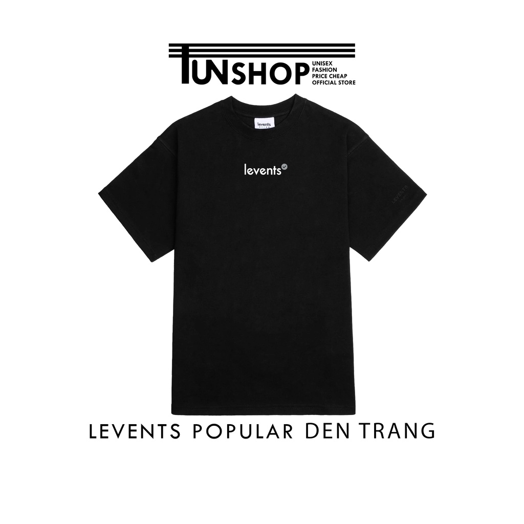 Mua Áo Thun Lì Ven Popular Logo Black While Đen Chữ Levent Trắng Unisex ...