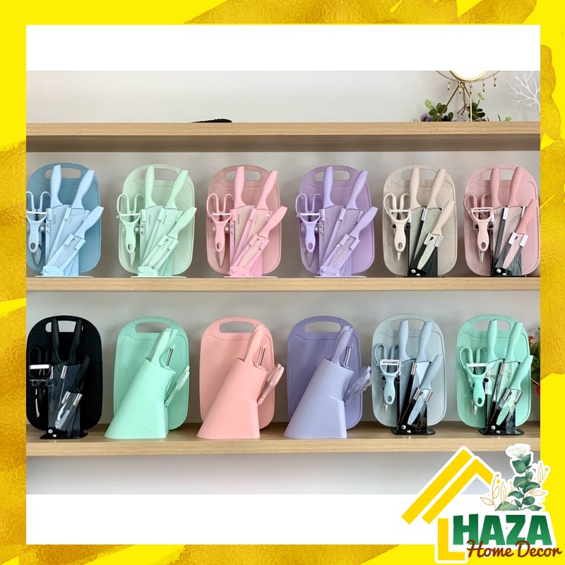 Set dao thớt phủ lúa mạch full màu