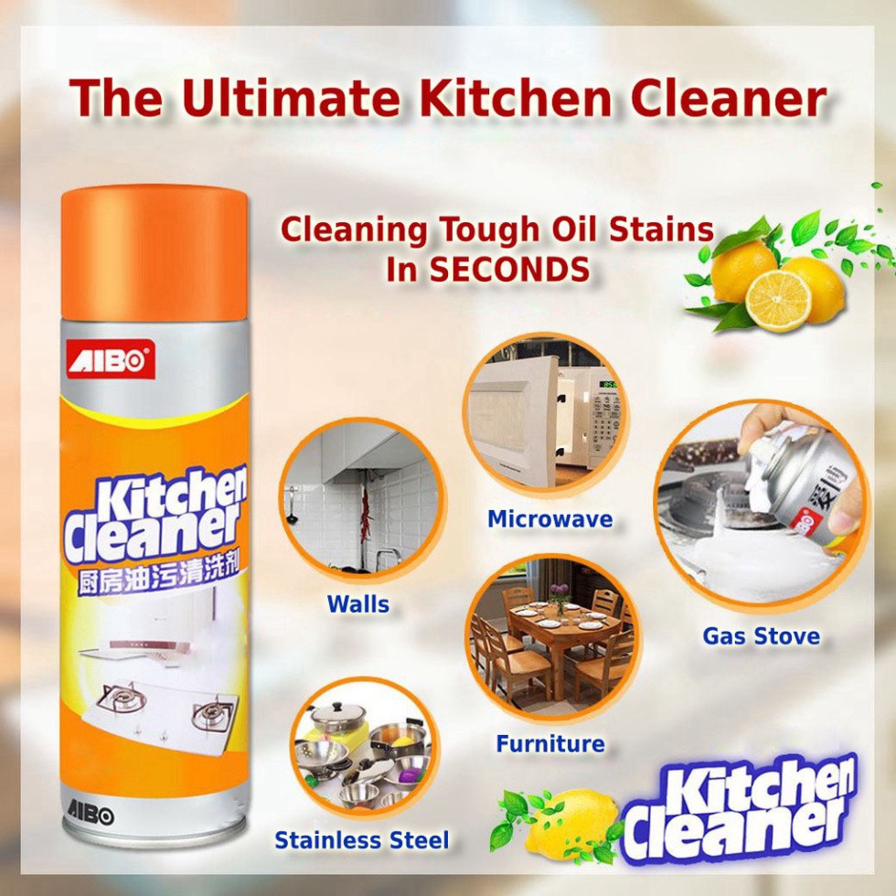 Bình Xịt Tẩy Bếp, Xịt Bọt Tuyết Đa Năng, Tẩy Dầu Mỡ, Tẩy Vết Bẩn ❤️Free Ship❤️ Kitchen Cleaner 500ml Tiện Dụng
