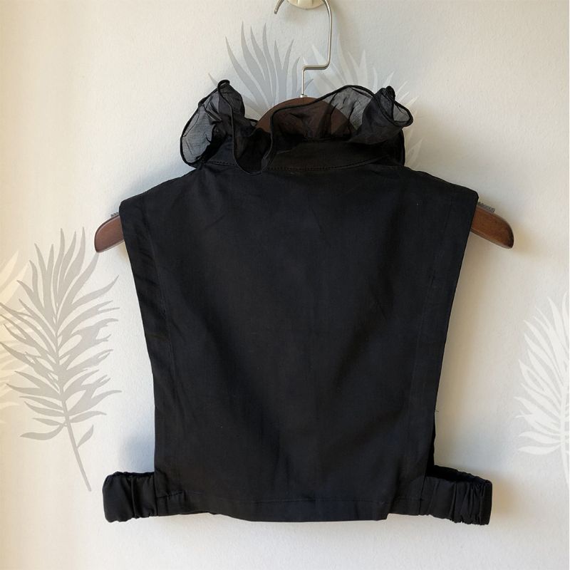 Yoioi Cổ Áo Giả Nhún Bèo Màu Trơn Kiểu Công Chúa Hàn Quốc Ngọt Ngào Cho Nữ