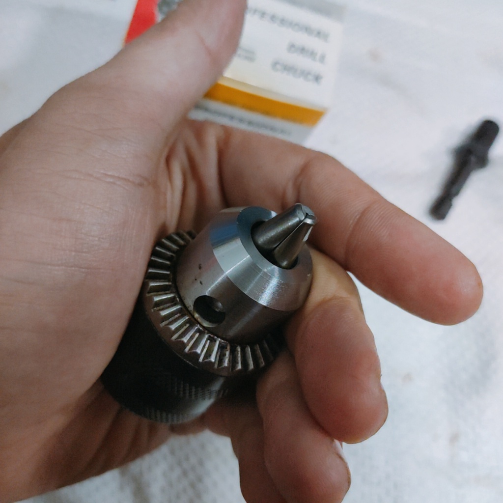Đầu kẹp mũi khoan, đầu mang ranh 10mm, loại tay khóa