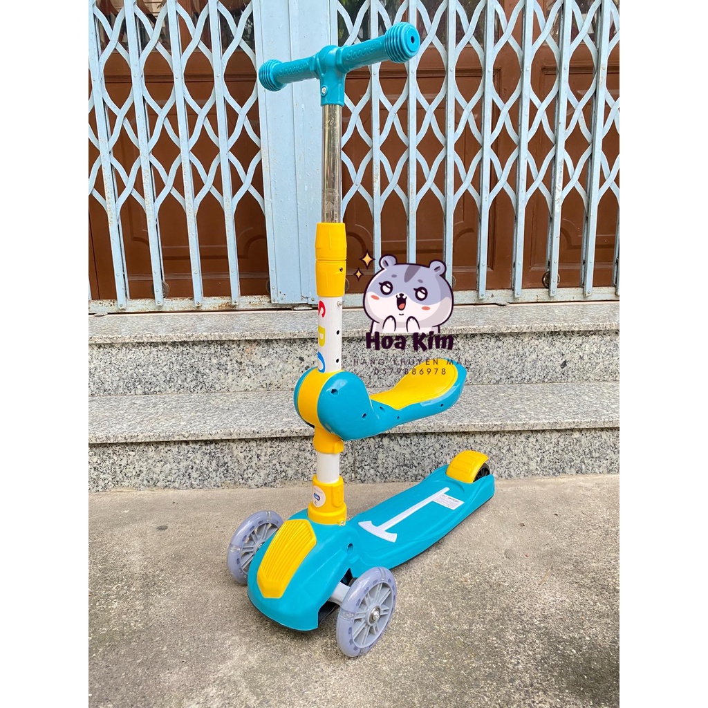 Xe Scooter, Xe Trượt Cho Bé Bánh Có Đèn ,Có Nhạc, có ghế 3in1 hkm Enfa SP ko kèm pin + quà tặng