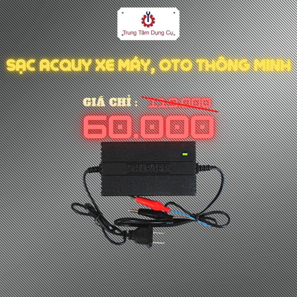 SẠC ACQUY XE MÁY, OTO THÔNG MINH TỰ NGẮT KHI ĐẦY 12V-2A