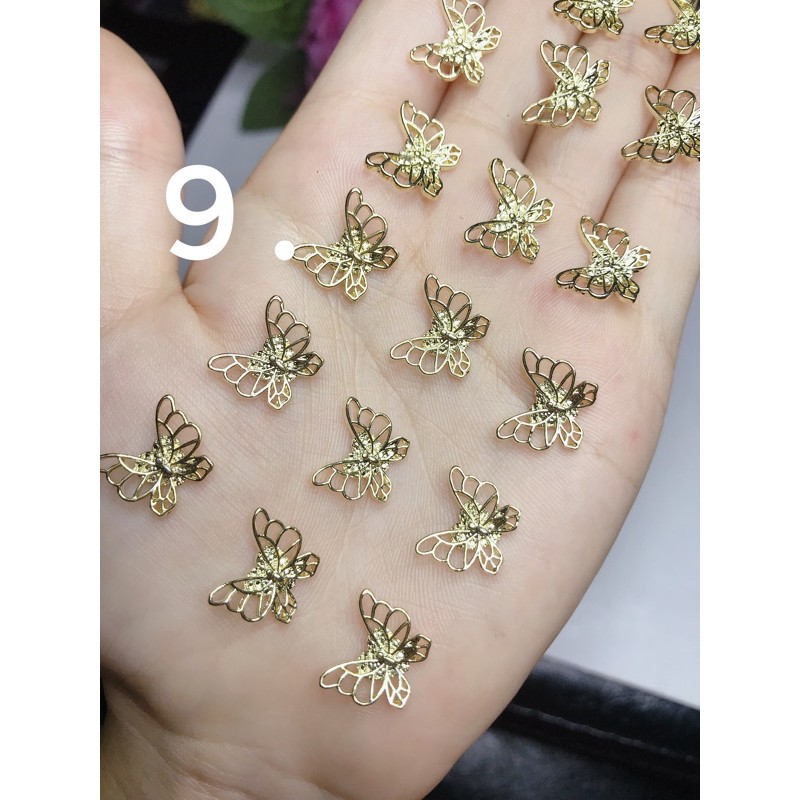 10 maubướm hottriend- cham bướm- cham dính đá- cham nail- phụ kiện nail