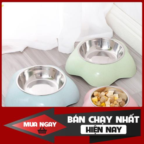 BÁT ĂN NHỰA INOX HÌNH BÔNG HOA CHO CHÓ MÈO THÚ CƯNG - KHAY ĐỰNG THỨC ĂN 0