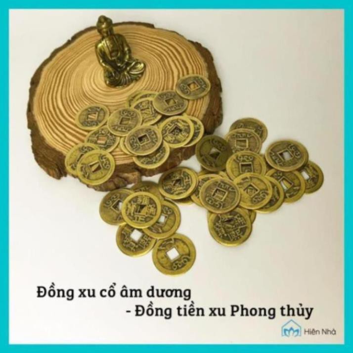Đồng xu cổ âm dương chiêu tài - Đồng tiền xu Phong thủy may mắn