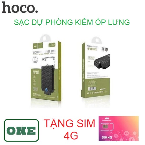 Sạc Dự phòng Kiêm ốp lưng cao cấp cho iphone 6/7/8 tặng sim 4G