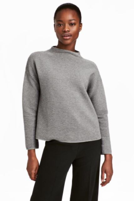 Áo len cổ cao H*M textured knit jumper