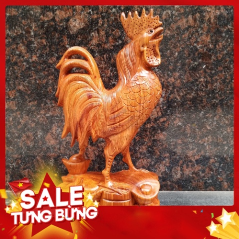 [GIA RE] Tượng gà gỗ hương (cao 40cm)