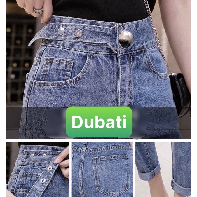 QUẦN BAGGY JEAN NỮ KHÓA KIỂU CÀI NÚT DÂY SANG CHẢNH NÂNG MÔNG LƯNG CAO NHẬT BẢN SIÊU HOT- DUBATI FASHION