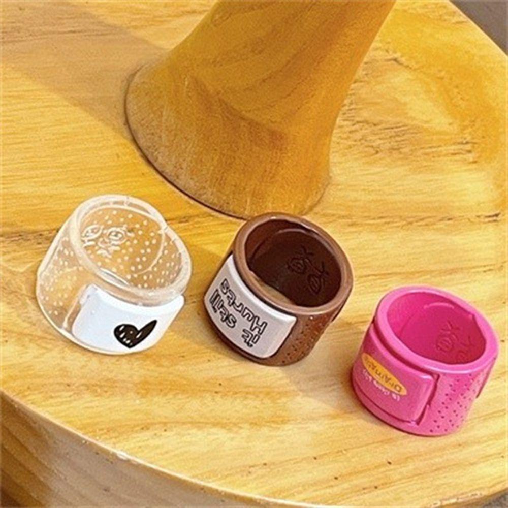 Nhẫn Nhựa Resin Phong Cách Hiphop Đơn Giản Thời Trang Cho Nữ