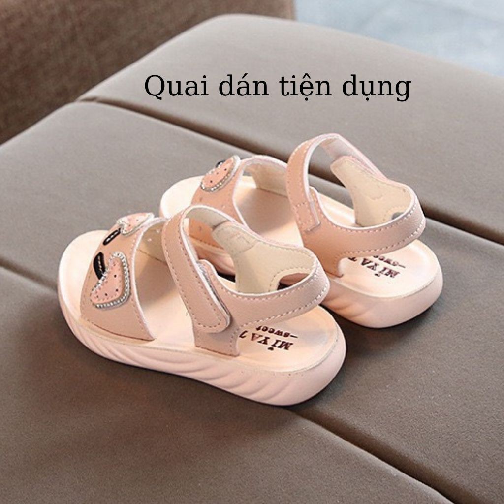 Dép sandal bé gái - dép quai hậu cho bé mùa hè quai ngang hình nấm da mềm kiểu dán màu hồng dễ thương 3 - 6 tuổi SG44