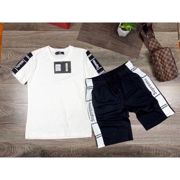 XẢ HÀNG Bộ hè thun nam cộc tay In logo Đen Trắng Hàng in nhiệt Full size - BN07 - Xưởng May Trung Kiên | BigBuy360 - bigbuy360.vn