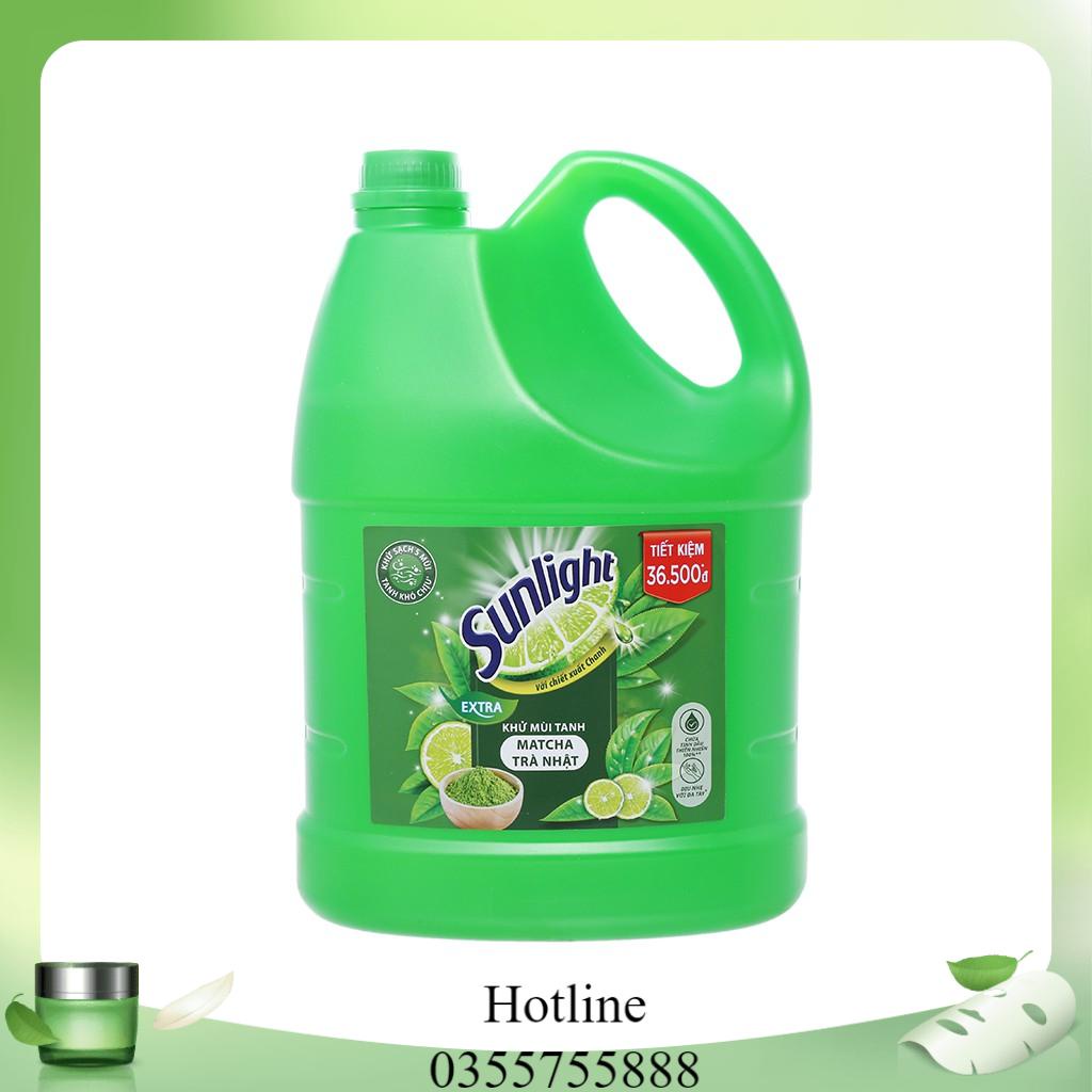 Nước rửa chén Sunlight hương Trà Xanh và Chanh Extra can 3.6kg