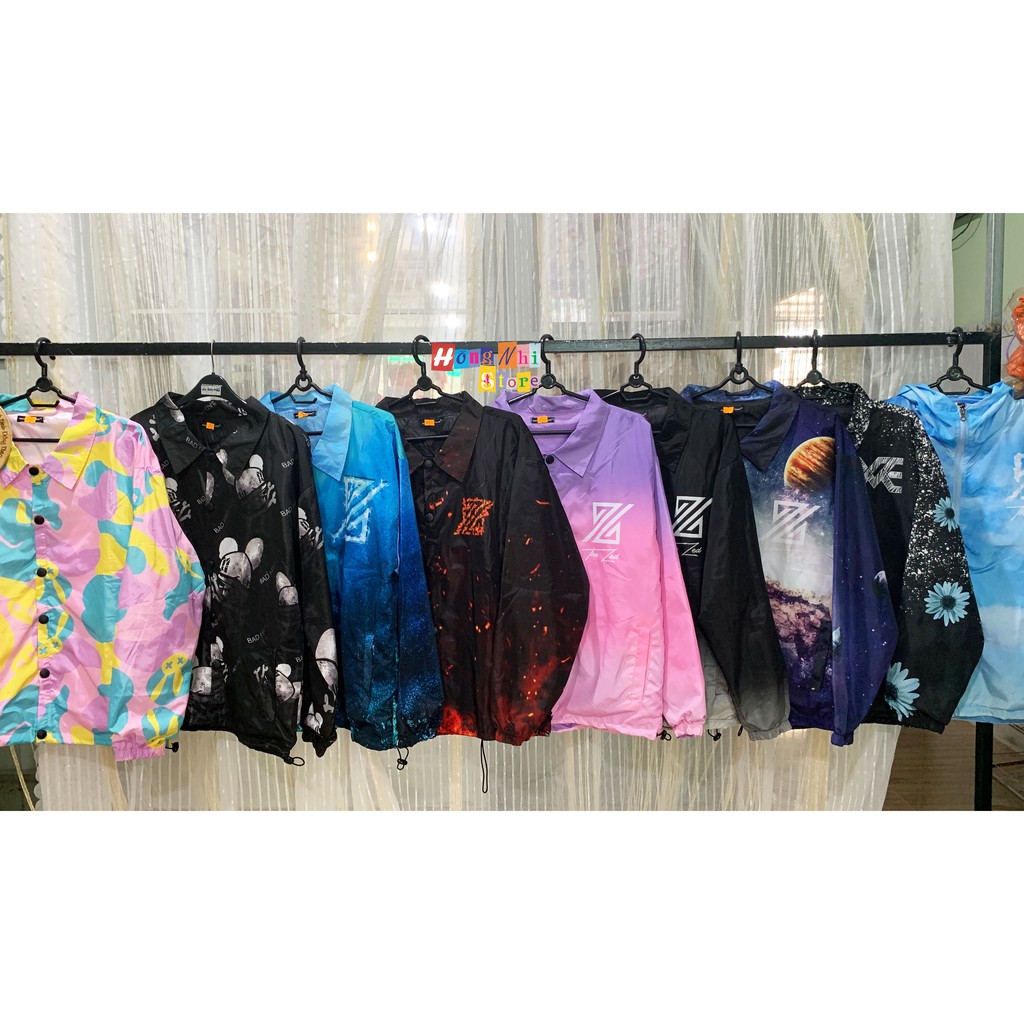 Áo Khoác Dù 3D Lửa Z Nút Bóp Dáng Rộng Unisex - Khoác Dù In Hình Nút Gài Dây Rút Dáng Dài - MM