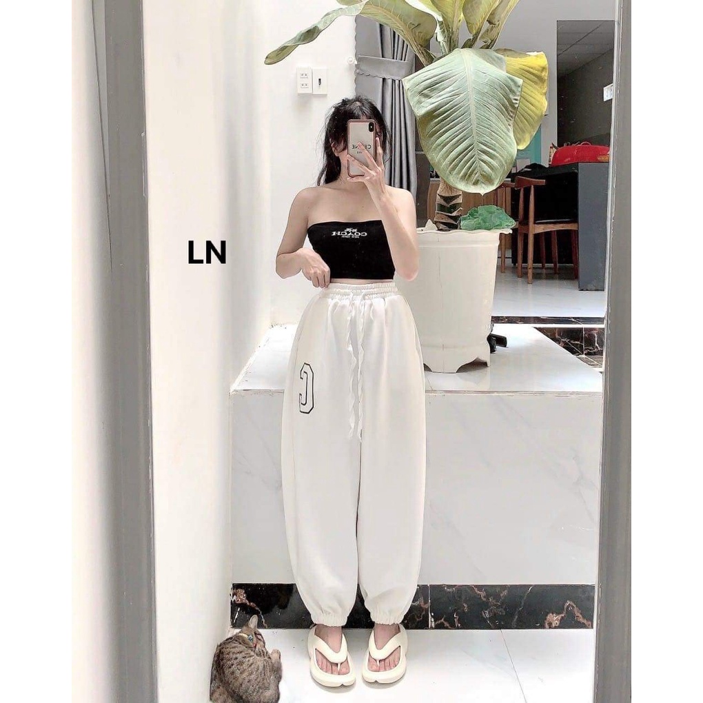 Quần bom logo chất da cá-3L5N