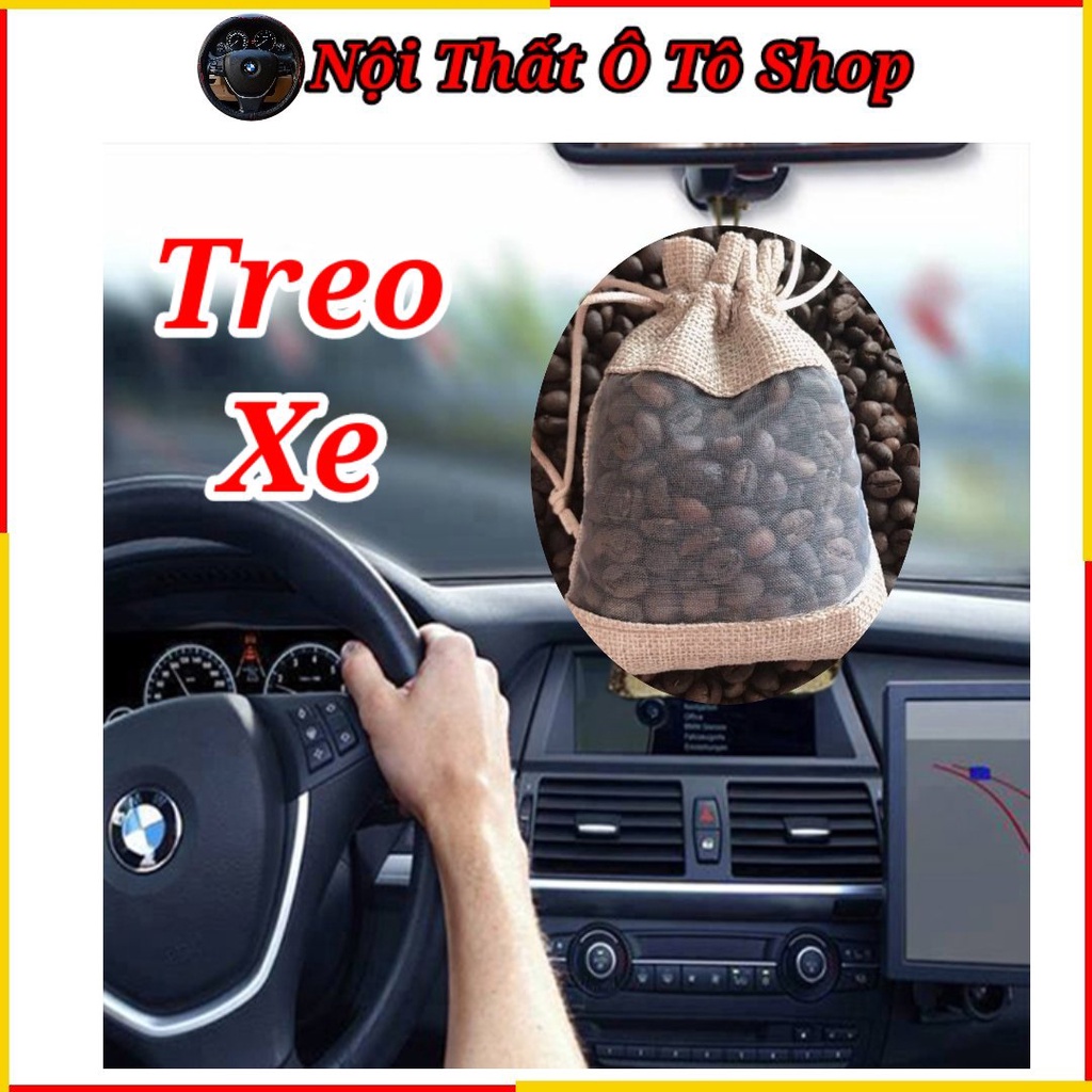 Túi Thơm Cà Phê Khử Mùi Treo Ô Tô - Xe Hơi - Phòng Ngủ - Tủ Quần Áo 100% Hạt Nguyên Chất | Nội Thất Ô Tô Shop