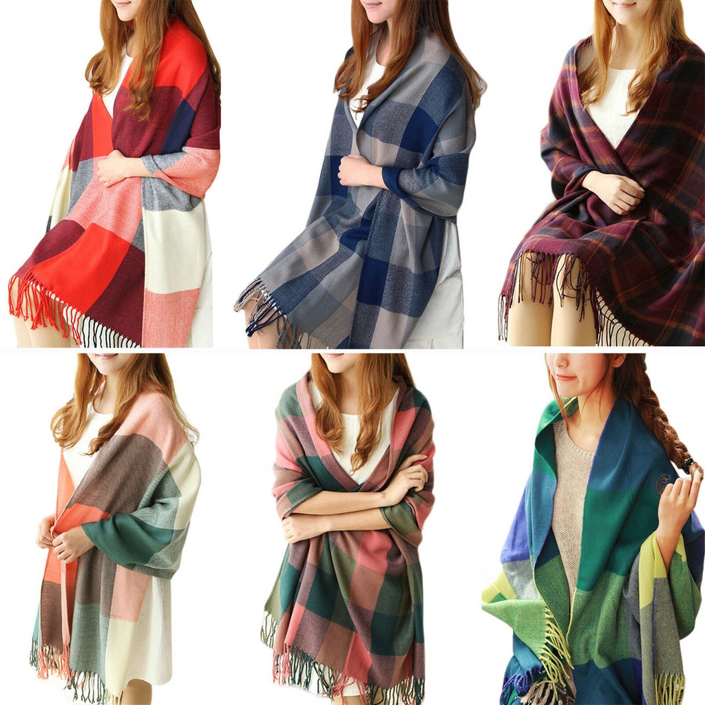 Khăn Choàng Cổ Dài 200cm Vải Pashmina Mềm Mại Ấm Áp Cho Nữ