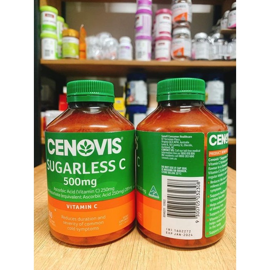 Viên nhai Vitamin C Không đường 500mg 300 viên hãng Cenovis Úc