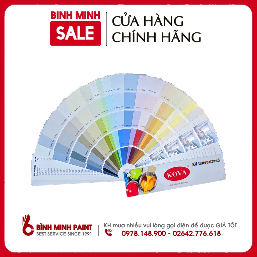 Chọn Màu Sơn Nhà - Cây Quạt Màu Sơn KOVA Mới Nhất (110 màu)