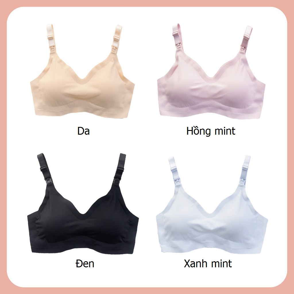 Áo lót bầu bra không gọng, mẹ mặc sau sinh thoải mái, vải su non mềm mịn, đủ size cho mẹ bầu
