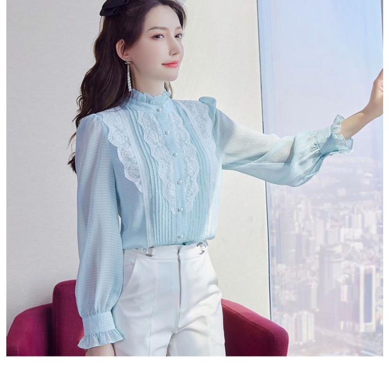 Xikeer Áo Sơ Mi Voan Thời Trang Hàn Quốc 2022 Dành Cho Nữ