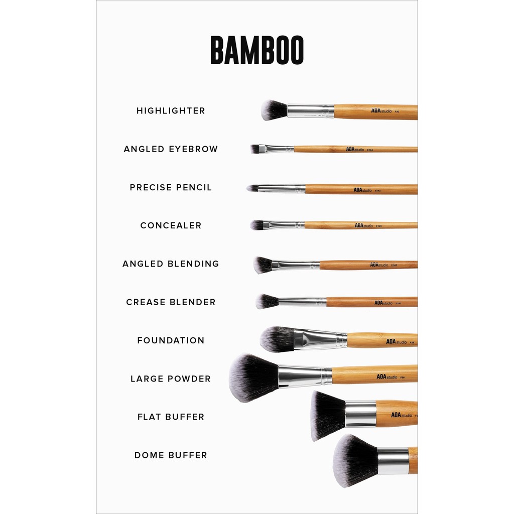 BỘ CỌ AOA A+ Charity: 10pc Bamboo Brush Set