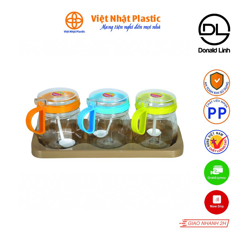 Bộ 3 lọ gia vị Việt Nhật Plastic 2938