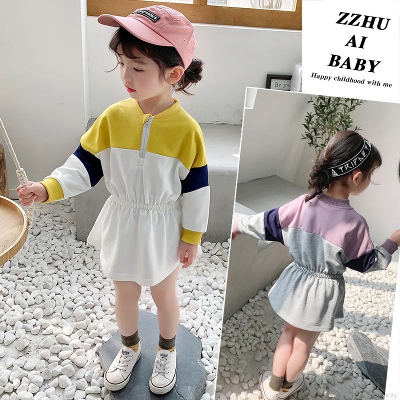 Đầm tay dài phong cách Hàn Quốc cho bé gái