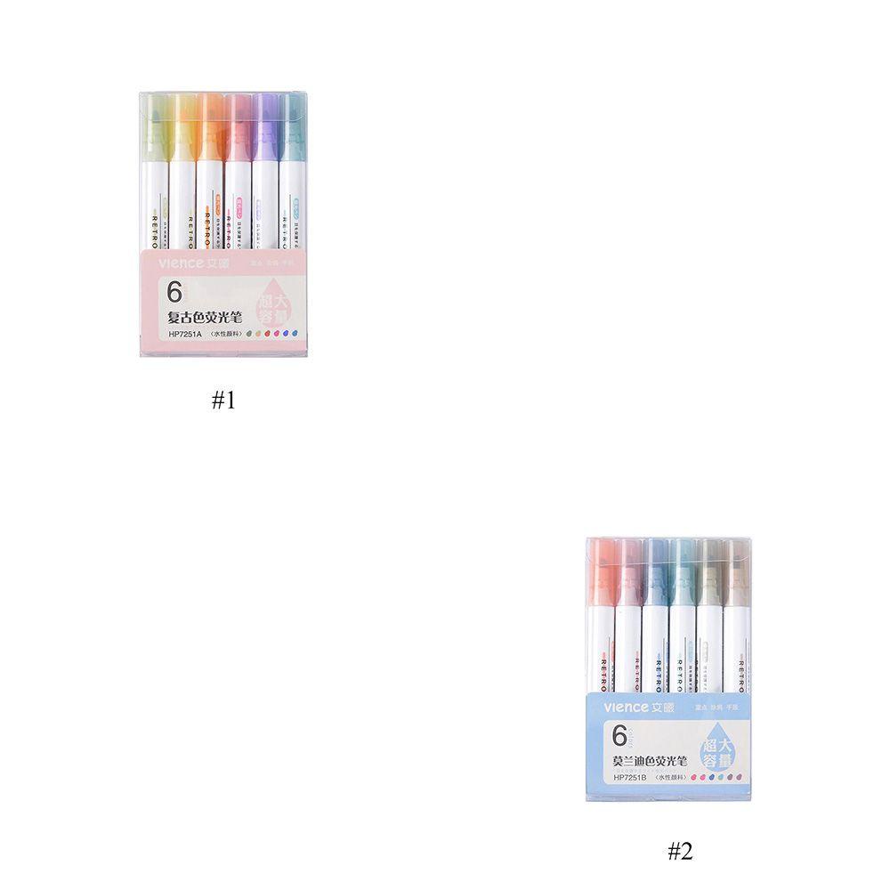 PISTACHIO New Highlighter Retro Color Pen Marker Morandi Color Light Color Writing Student Soft Tip