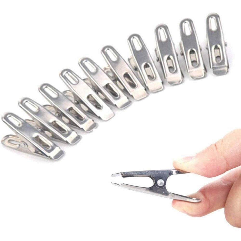 sỉ 10 kẹp quần áo lỗ vuông bằng inox 304 siêu chắc siêu bền