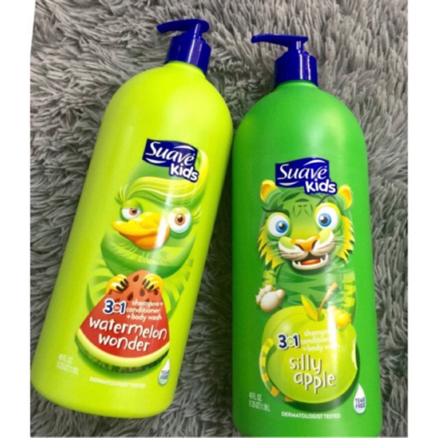 SỮA TẮM, GỘI &amp; XẢ cho Bé SUAVE KIDS 3 IN 1 Shampoo + Conditioner + Body Wash 665ml và 1180ml