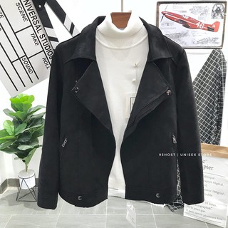 Áo khoác da lộn nam đẹp 95.HOST JK 097 Đen - Mẫu mới nhất