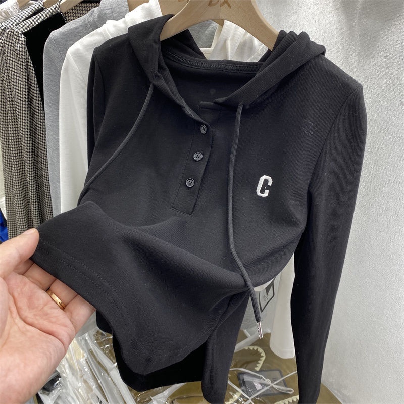 Áo Hoodie Dài Tay Thêu Chữ Phong Cách Mới Cho Nữ