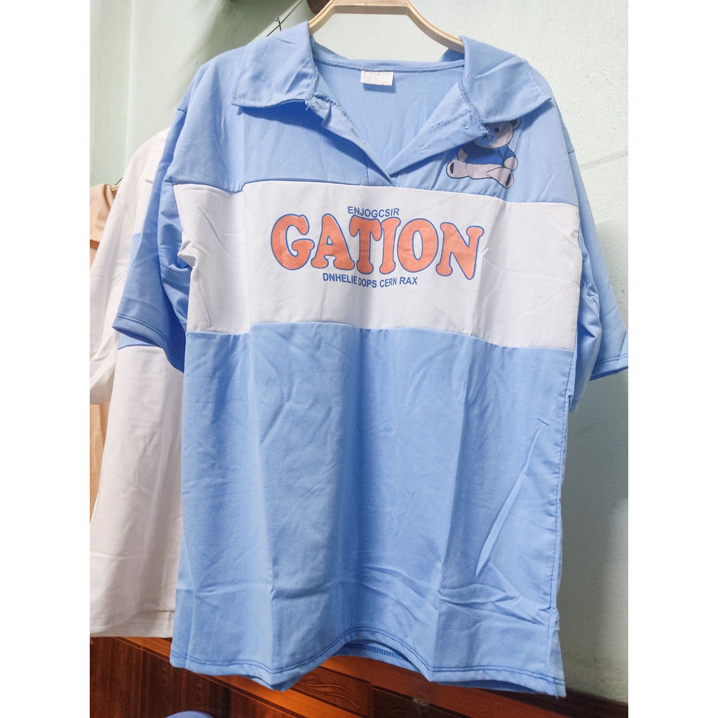 Áo polo gấu, áo form rộng chất cotton mềm mịn