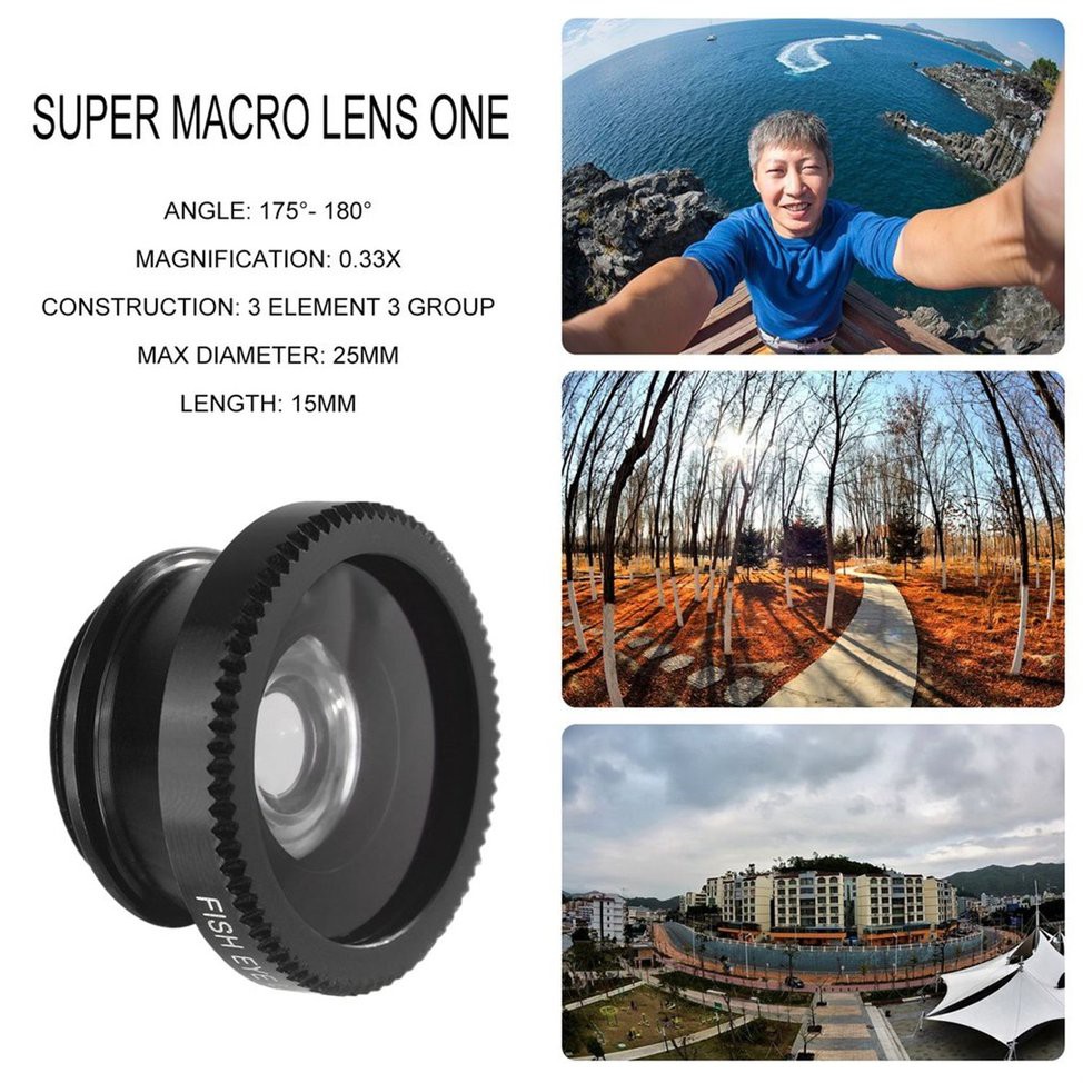 Ống Kính Macro Góc Rộng 3 Trong 1 Cho Điện Thoại