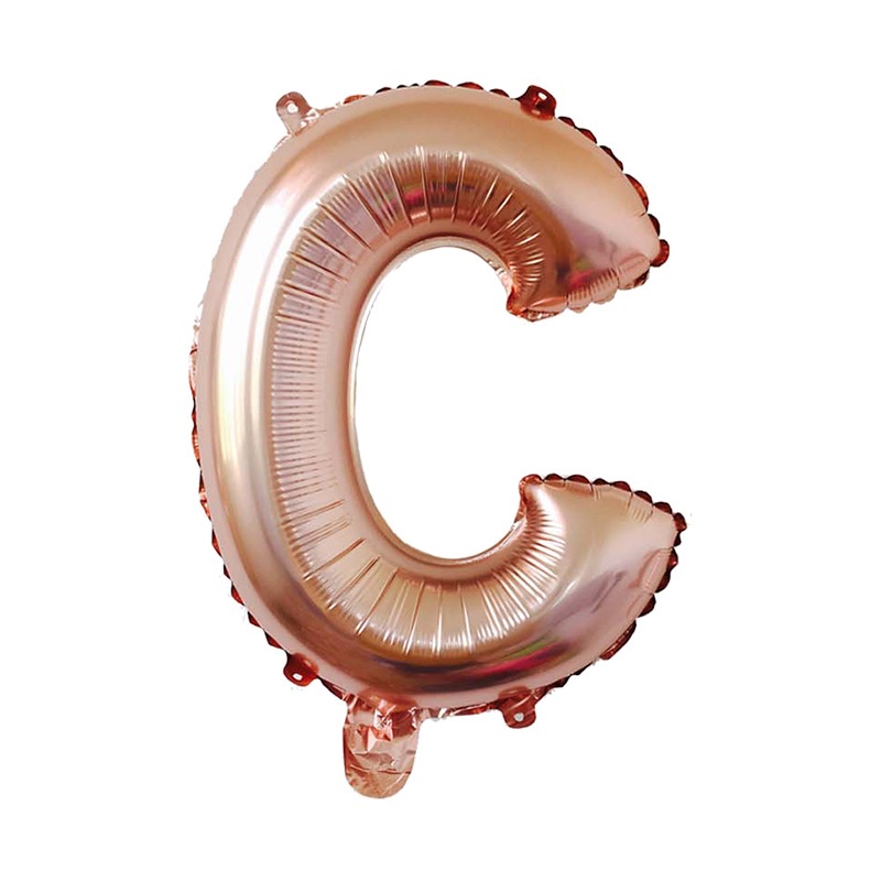 Bong Bóng Lá Nhôm Hình Chữ Cái Màu Vàng Hồng 16 inch A-Z Trang Trí Tiệc Sinh Nhật/ Kỷ Niệm
