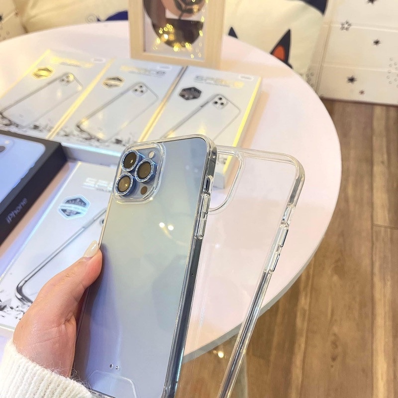 Ốp Lưng Iphone trong suốt Chống Ố Vàng SPACE Collection bảo vệ Camera dày 2.2mm cho IP 14 Pro Max X XS XS Max 11 12 13 Pro Max