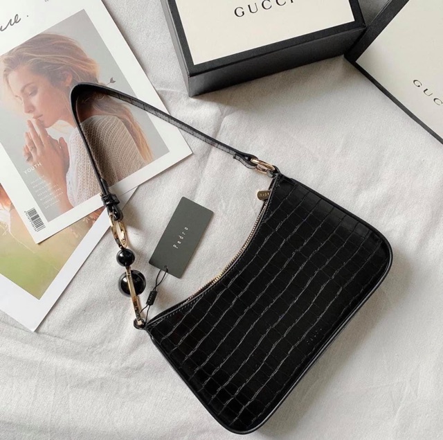 Túi pedro kẹp nách - sẵn nude đen