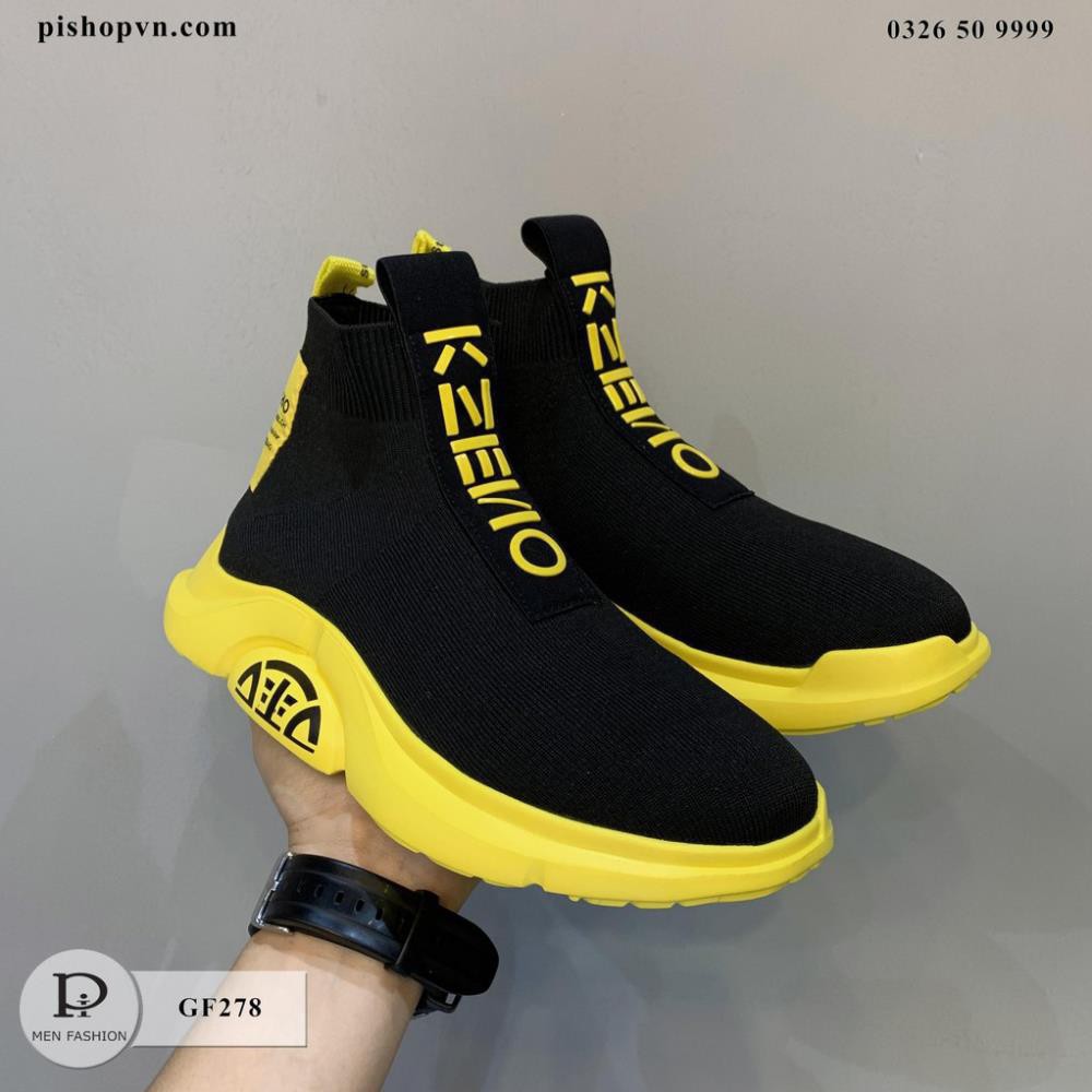 Giày nam sneaker cao cổ chất liệu vải dệt kim đàn hồi thoáng khí GF278 htstore | BigBuy360 - bigbuy360.vn