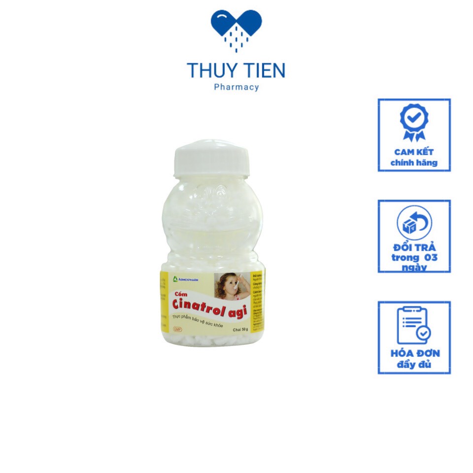 Cốm tiêu hóa trẻ em CINATROL AGI Cốm trắng (chai 50g)