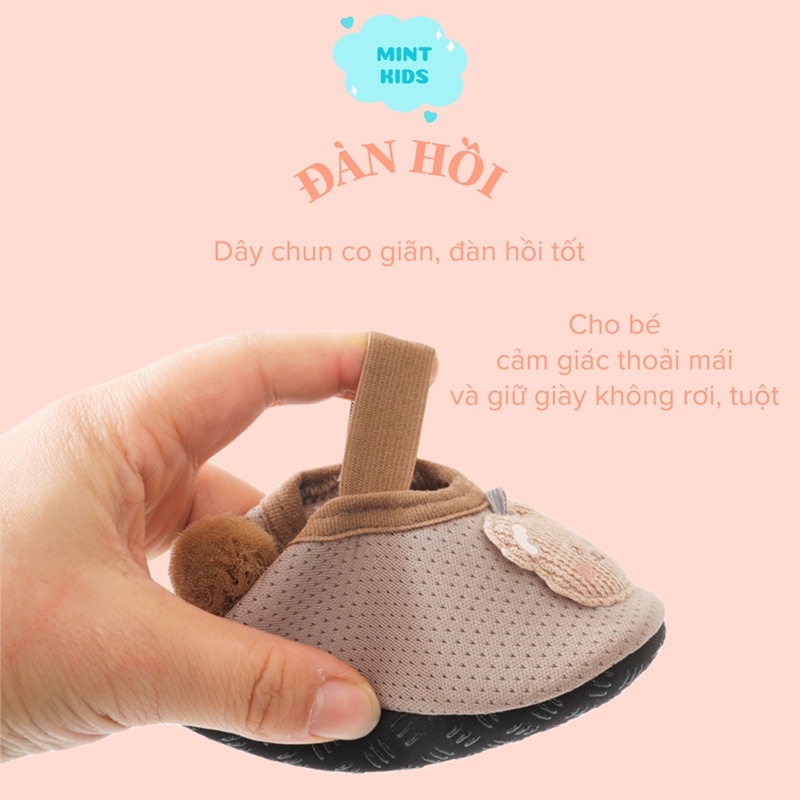 Giày Vải Tập Đi Chống Trơn Trượt Hình Gấu Cho Bé Dưới 2 Tuổi TH-01