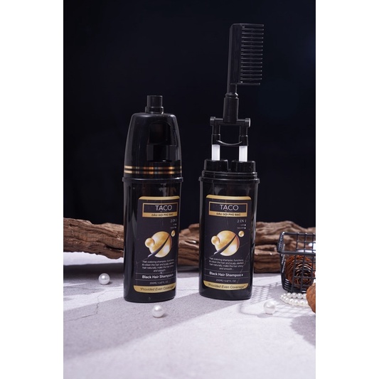 Dầu Gội Nhuộm Đen Thảo Dược TACO Black Hair 200ml - Gội Là Đen Chỉ Với 10 Phút