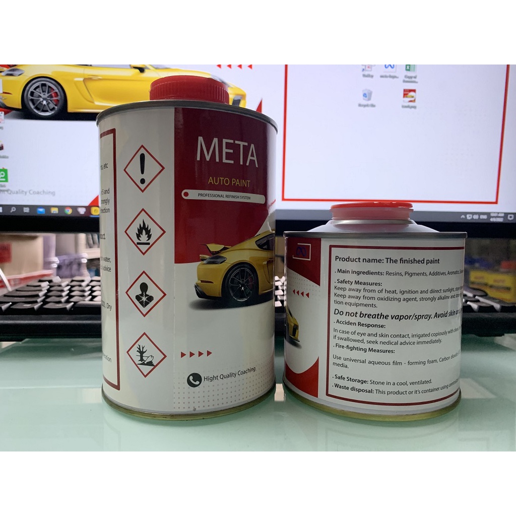 Cặp dầu bóng 2k và đông cứng đi kèm Meta sơn oto xe máy tổng 1,5lít