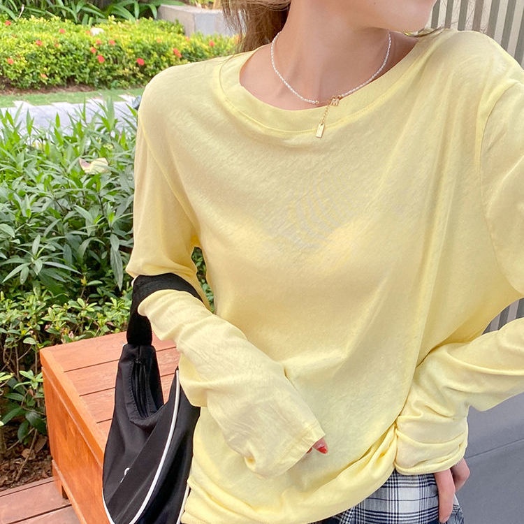 Áo thun nữ vải mỏng tay dài chống nắng thoải mái mùa hè
