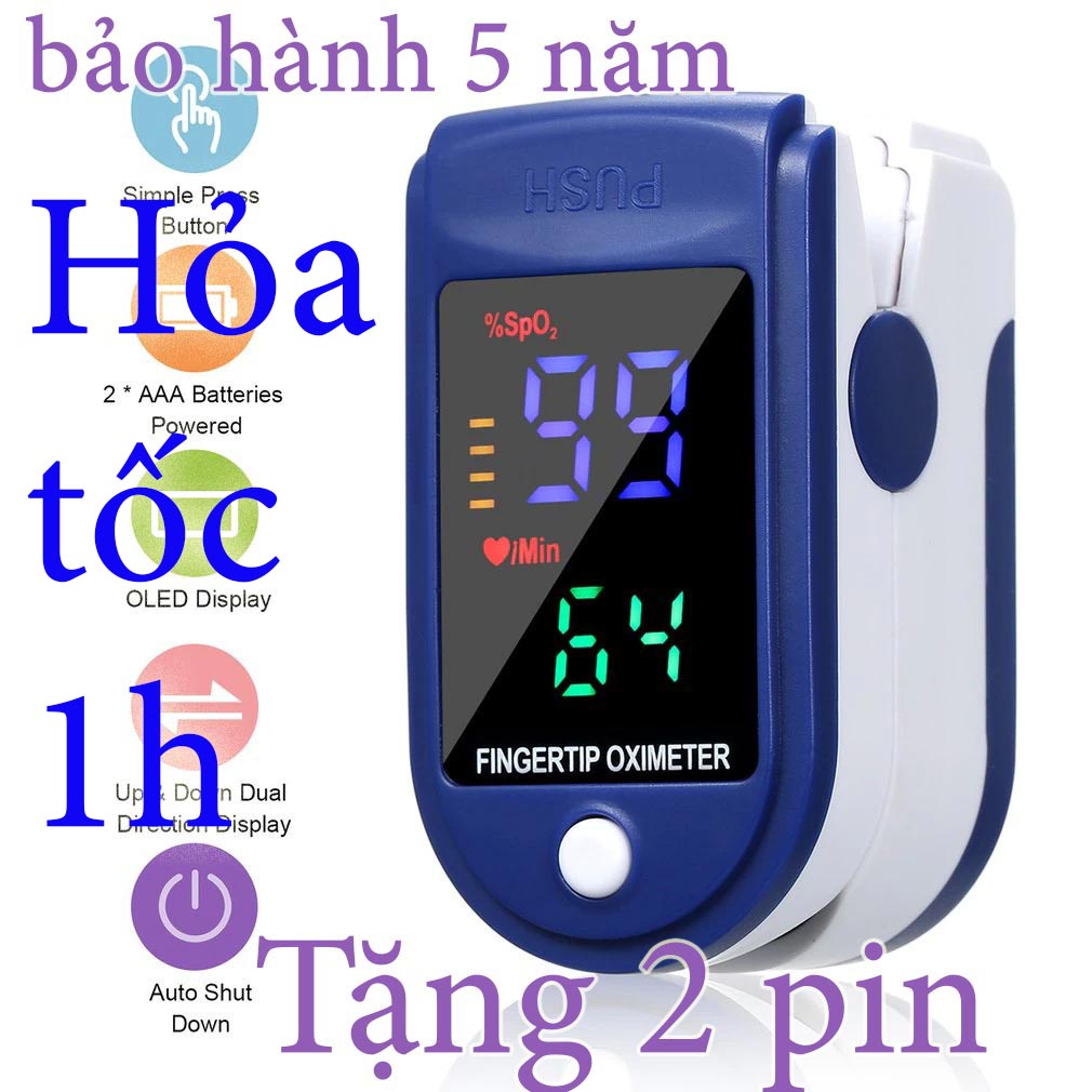 Máy đo nồng độ oxy trong máu SPO2, Đo Nhịp Tim LK87  + 2pin, BẢO HÀNH 5 NĂM