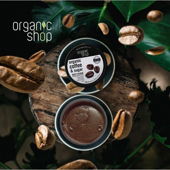 Tẩy Tế Bào Chết Toàn Thân Chiết Xuất Cafe Organic Shop Organic Coffee &amp; Sugar Body Scrub 250ml (Hương Cafe)